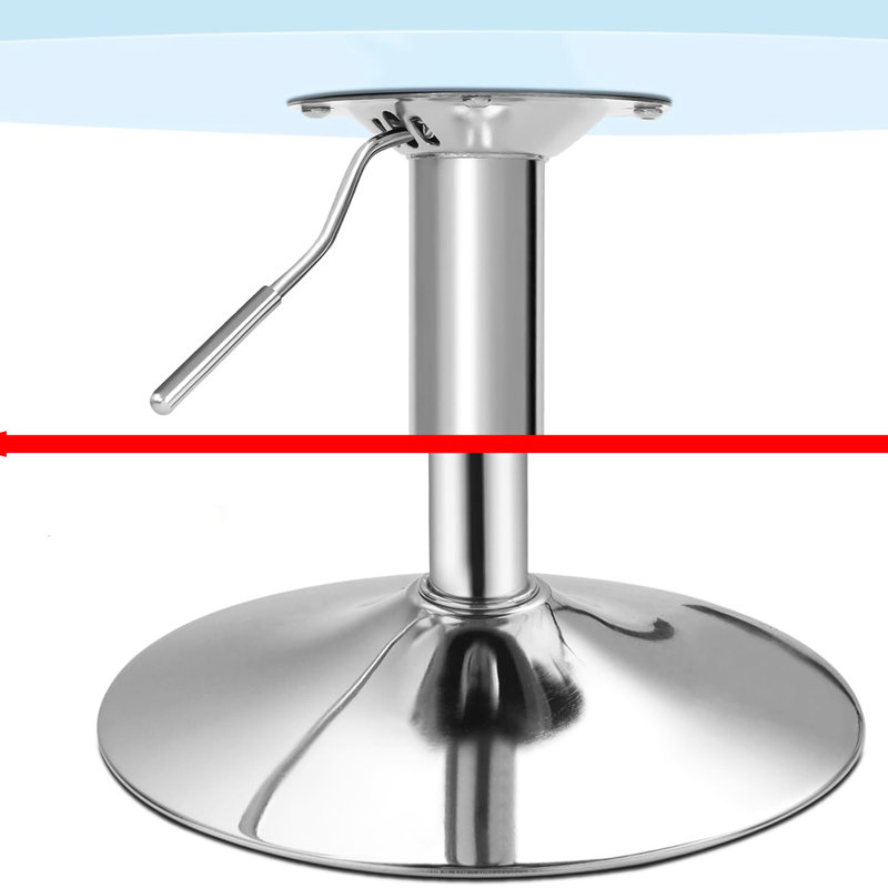 Round Bar Table, Height-Adjustable 27.5"-36" Tall Pub Tables with Leg and Sturdy Base, Silver, Blue