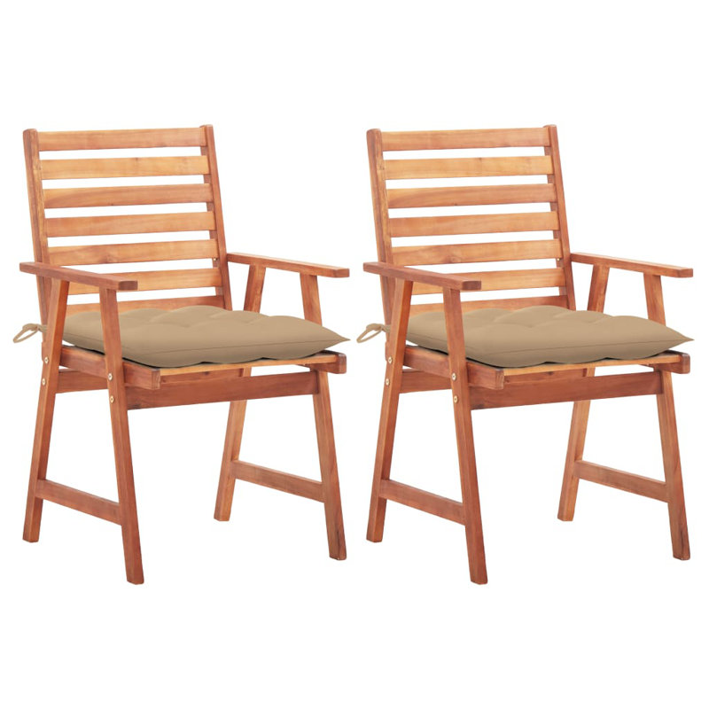 Chaise de patio avec coussin en teck Shantele, Bleu
