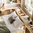 Full Size Daybed With Trundle,Wood Daybed Frame with Storage Drawers,Side Shelves and Desk,Golden-781719959-781719958