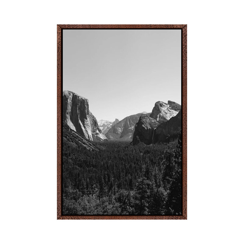 Tunnel View, Yosemite National Park III by Bethany Young - Print on Canvas, Classic Brown Wood Framed