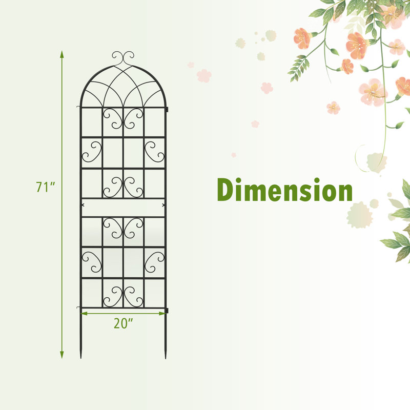 Ensemble de 6 treillis de jardin en métal pour plantes grimpantes, ensemble de 6 panneaux de treillis de style rétro de 71 po de hauteur