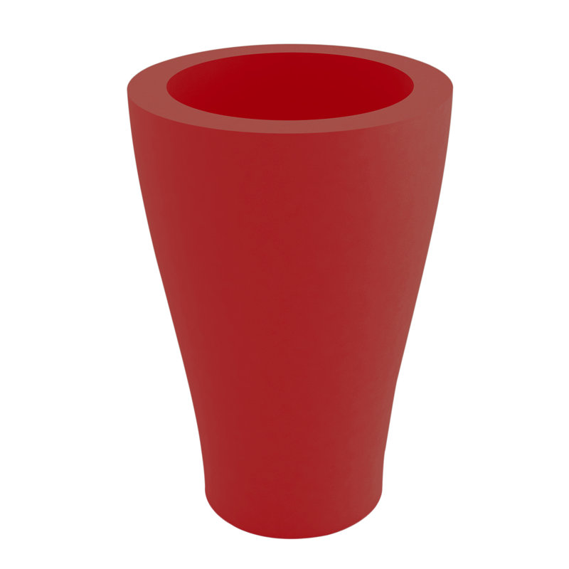 Curvada Resin Pot Planter, 70.75" H x 31.5" W x 31.5" D, Black