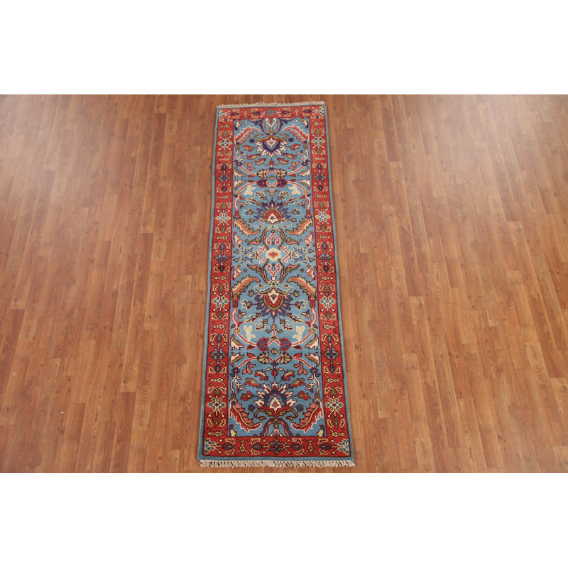 Tapis de couloir traditionnel bleu 3x8