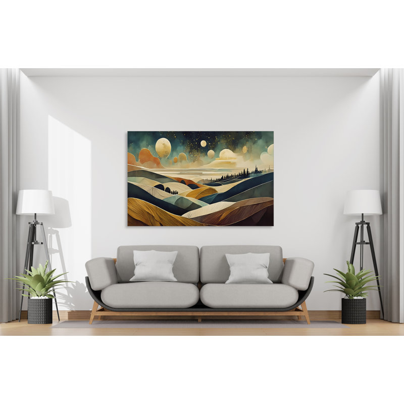 Paysage cosmique, H 20 po x l 30 po