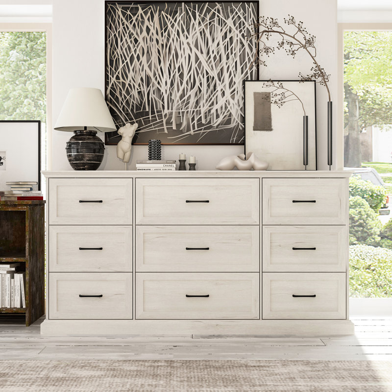 Commode 9 tiroirs avec rangement solide