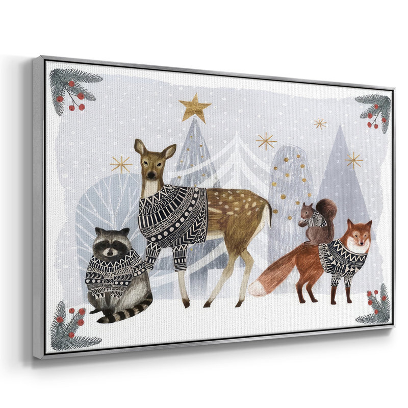 Cozy Christmas Collection A, H 17 po x l 25 po x P 1,5 po, Encadrement argenté