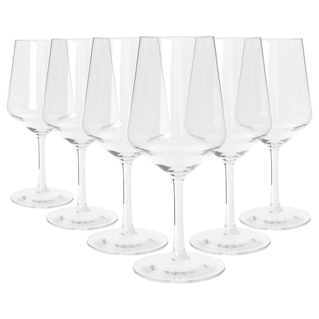 Argon Tableware 500ml Reusable Plastic Wine Glasses - Set of 6