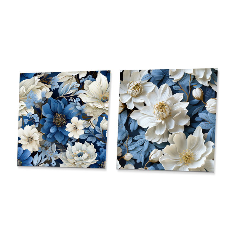 Limeuil - Floral Metal Prints Square Set Of 2, 16" H x 32" W