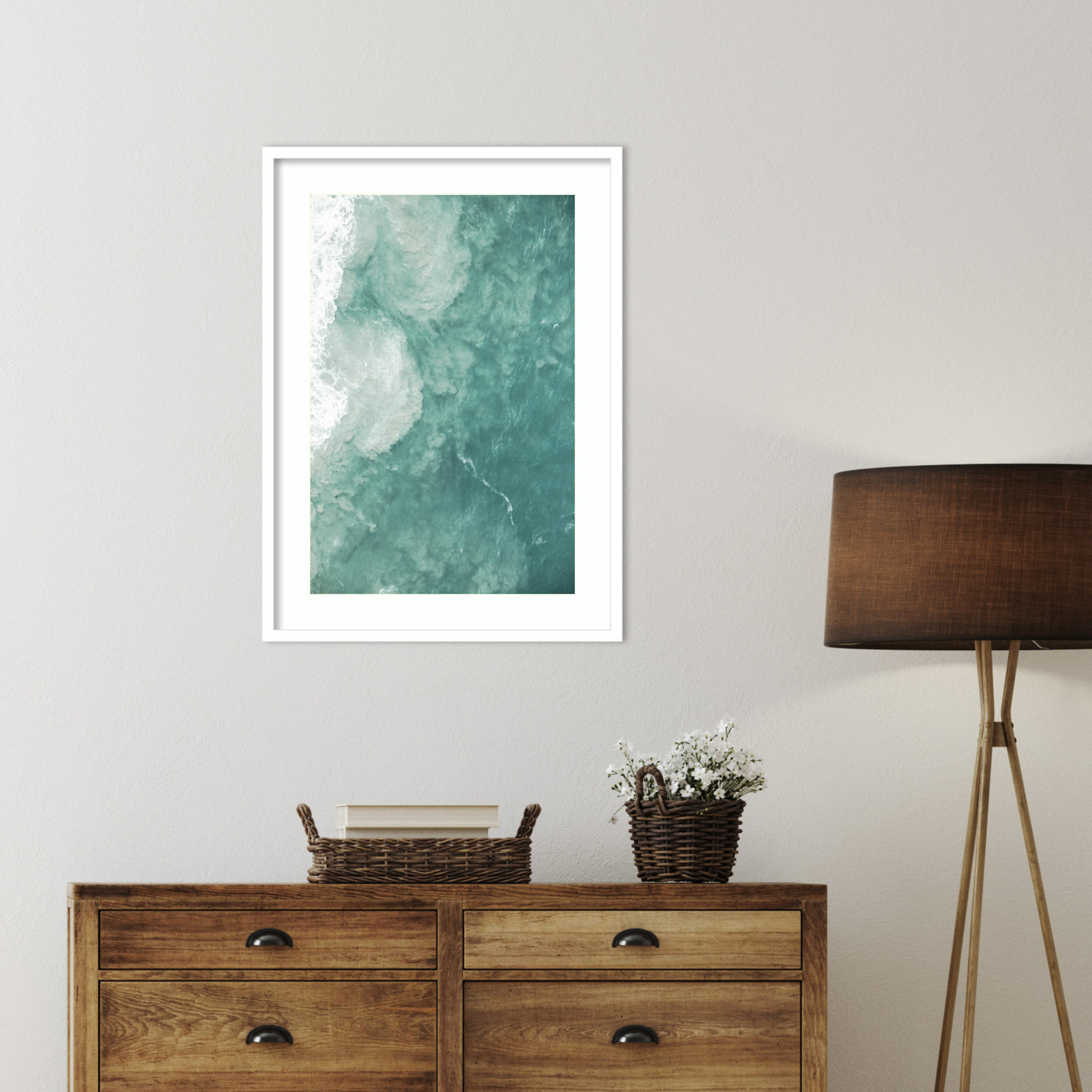 Oceano by Shot by Clint Wood Framed Wall Art Print, White, 33" H x 24" W