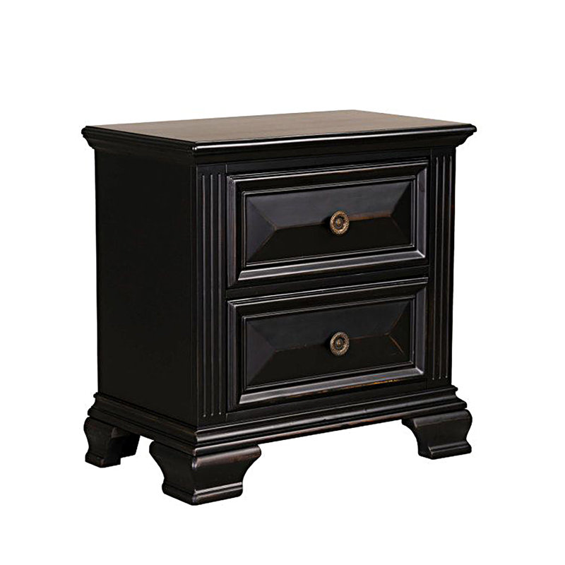 Samuelsson 29'' W Solid Wood Nightstand, Vintage Black