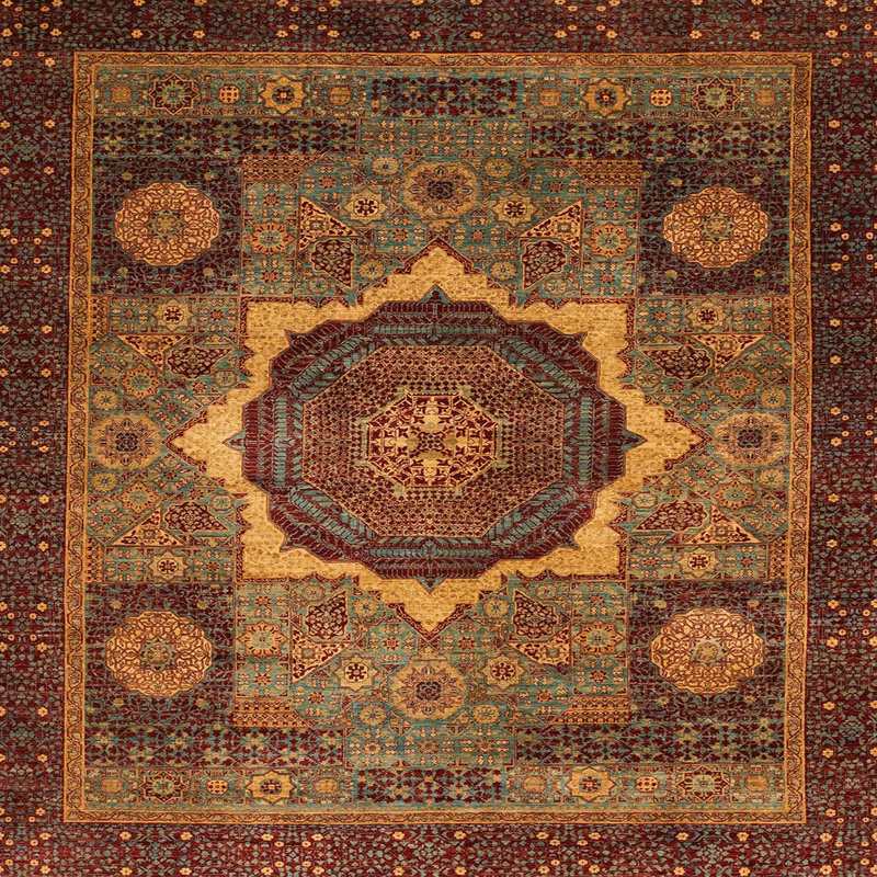 Abstract Indoor Rug, Square 6'