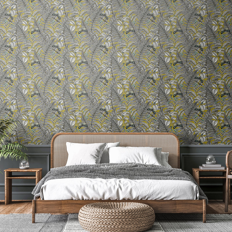 Wild Ferns Juniper Smooth Matt Wallpaper, Green