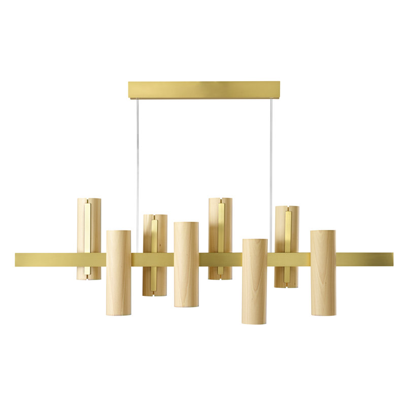 Black Note 8 - Light LED Pendant, Ivory White, Gold, 2700K Bulb Temperature