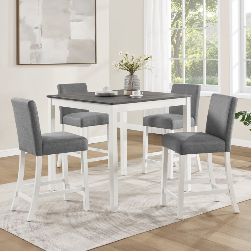 Ensemble de table à hauteur de comptoir 5 pièces, table à hauteur de comptoir avec chaise pour cuisine, salle à manger