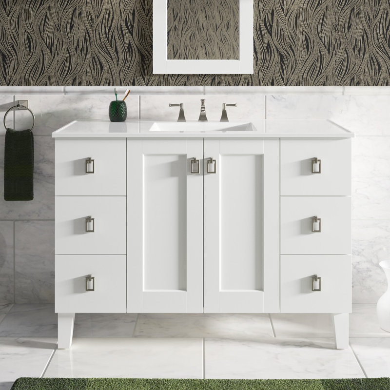 Poplin™ 51" Wall-Mounted Single Bathroom Vanity Set