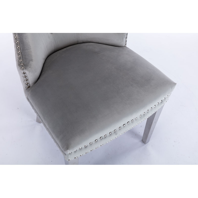 Chaise d'appoint à oreilles Berendt, Gris clair