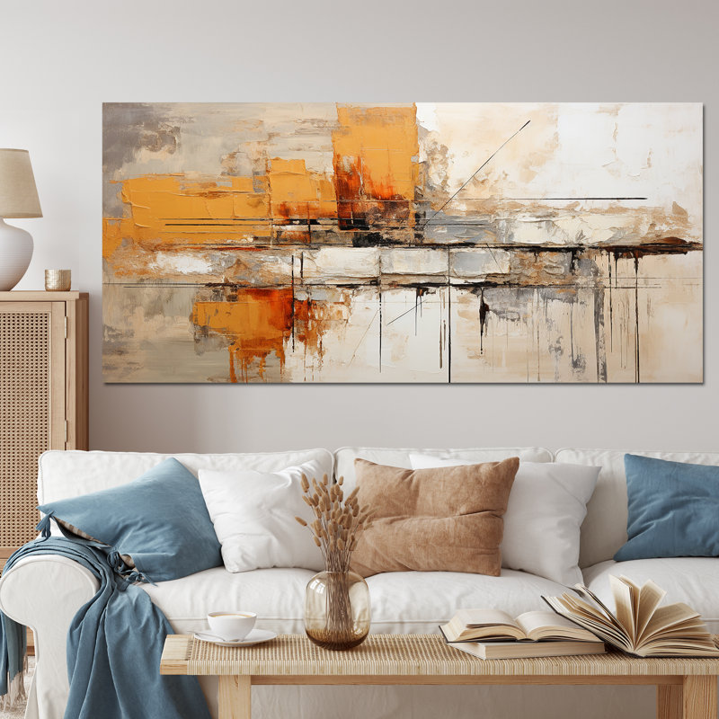 Georgean Orange Impressions II On Canvas Print, No Frame, 28" H x 60" W, Wrapped Canvas