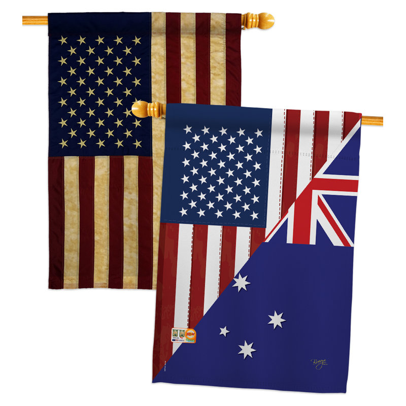 Ensemble de 2 drapeaux de maison 2 côtés en polyester 40 x 28 po amitié impressions