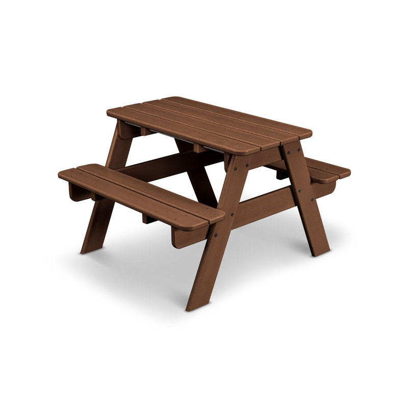 Table de pique-nique d'extérieur pour enfants POLYWOOD, Teck
