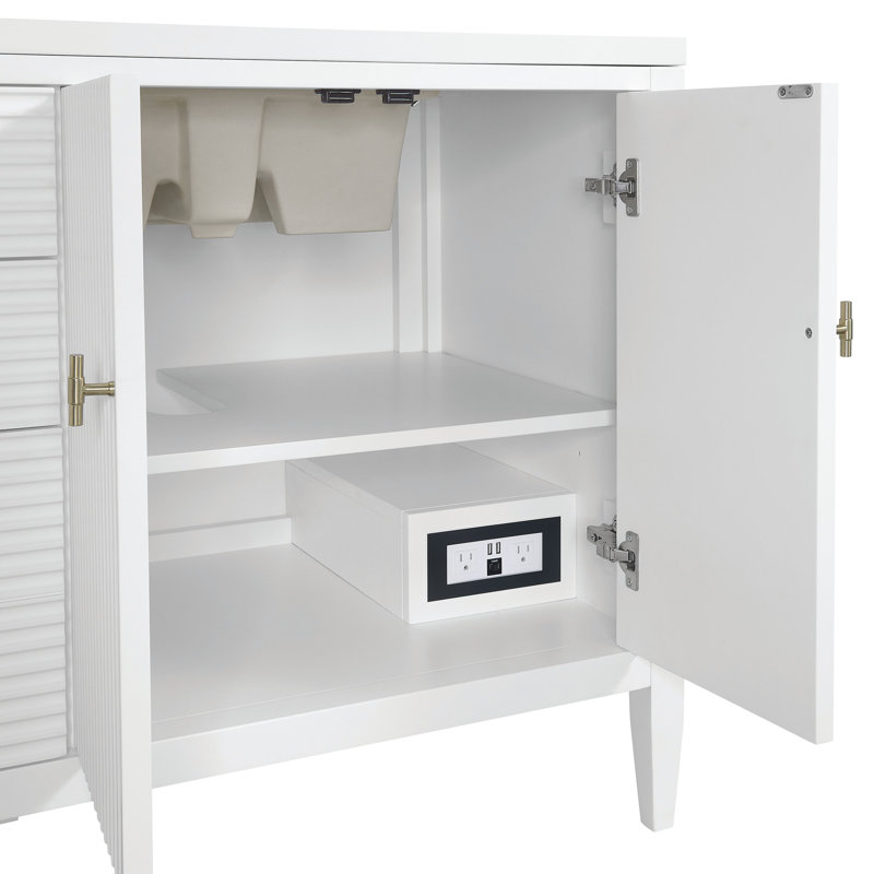 Myrrin 72'' W Double Vanity, Bright White, Phantome Eclos, 8" Widespread