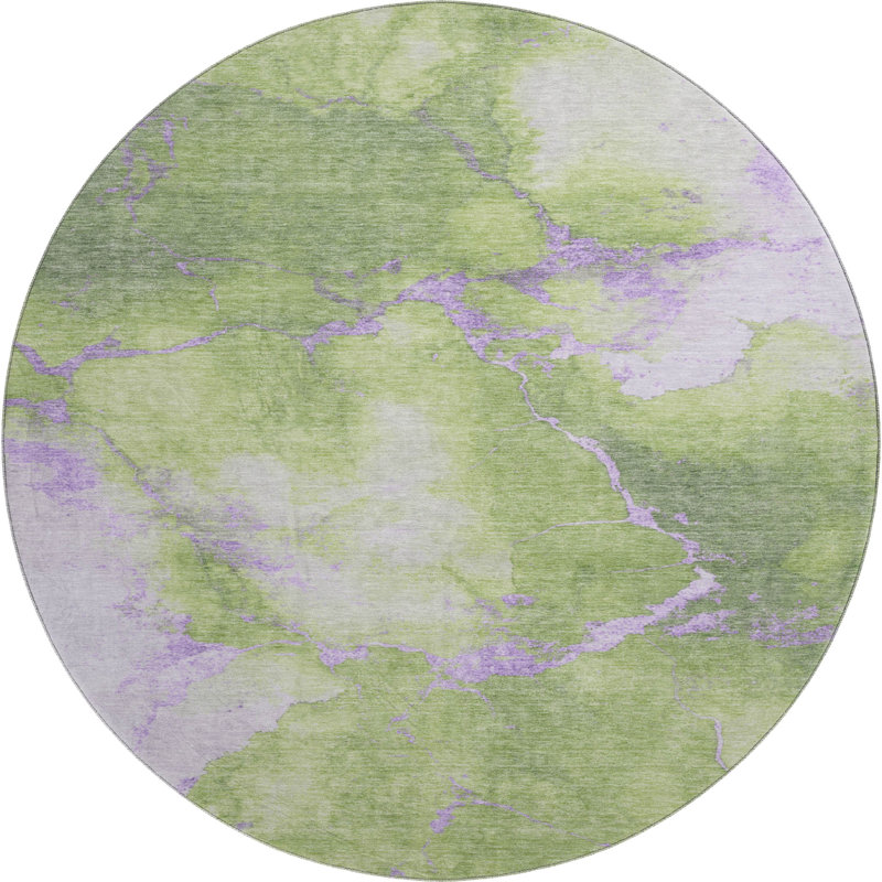 Premium Machine Washable Jacquez AMF1790 Abstract Rug, Round 8'