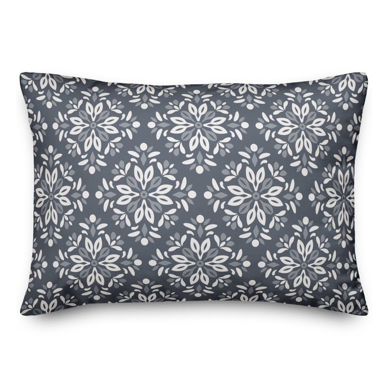 Medallion Outdoor Reversible Throw Pillow, H 18 po x l 25 po, Ardoise