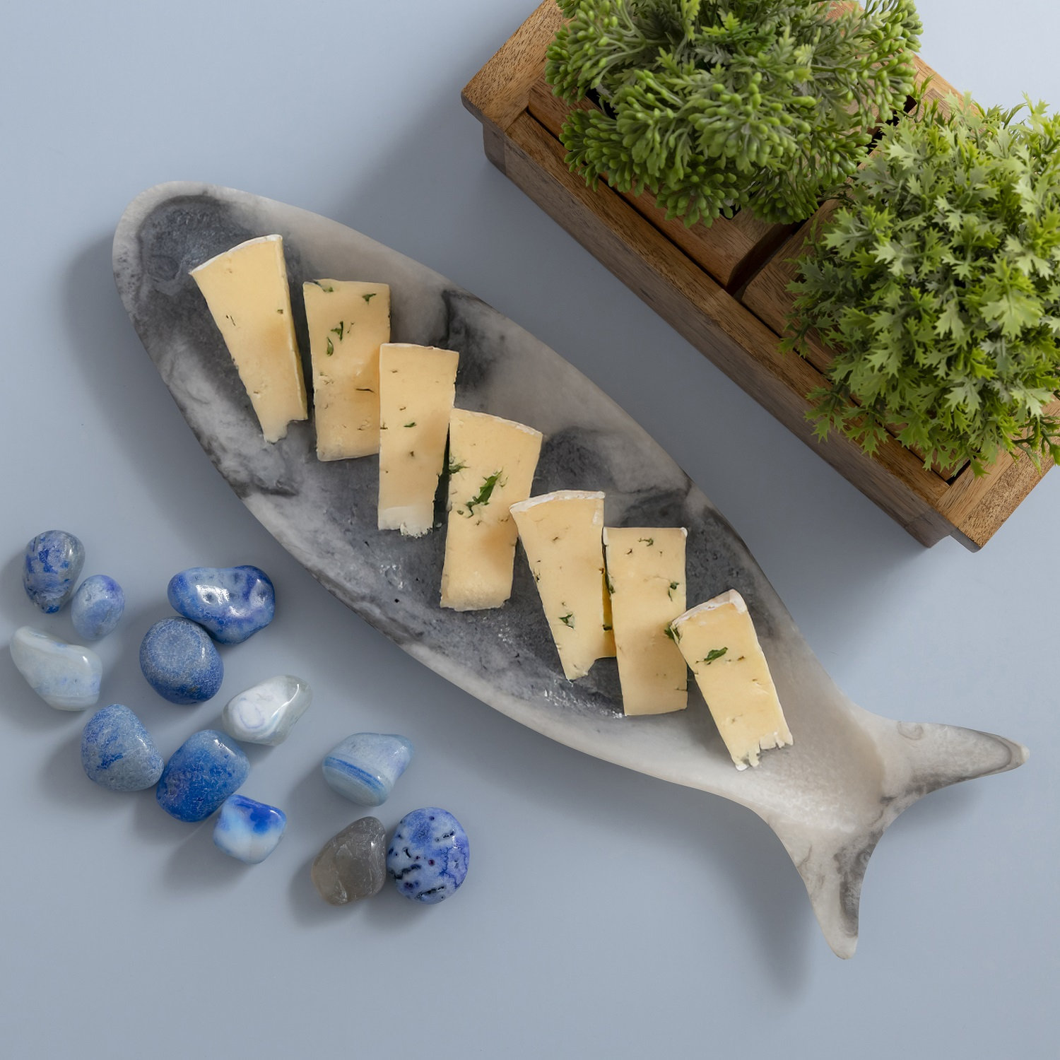 Fish Platter Set Of 2, Gray