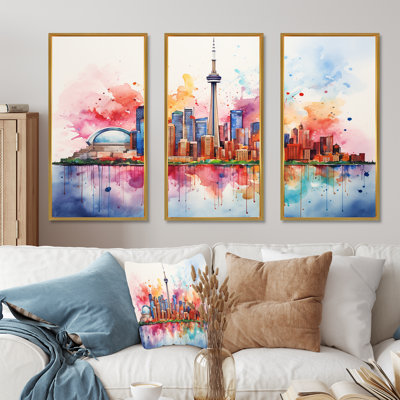 Cn Tower Toronto Cityscape Sunset - City Toronto, art mural