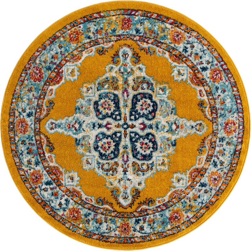 Mirveta Oriental Indoor Rug, Round 5'