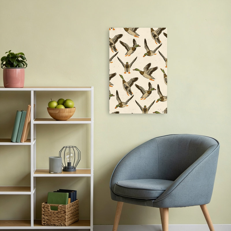 «Vintage Flying Ducks», reproduction d'art de la faune sauvage, H 24 po x l 16 po