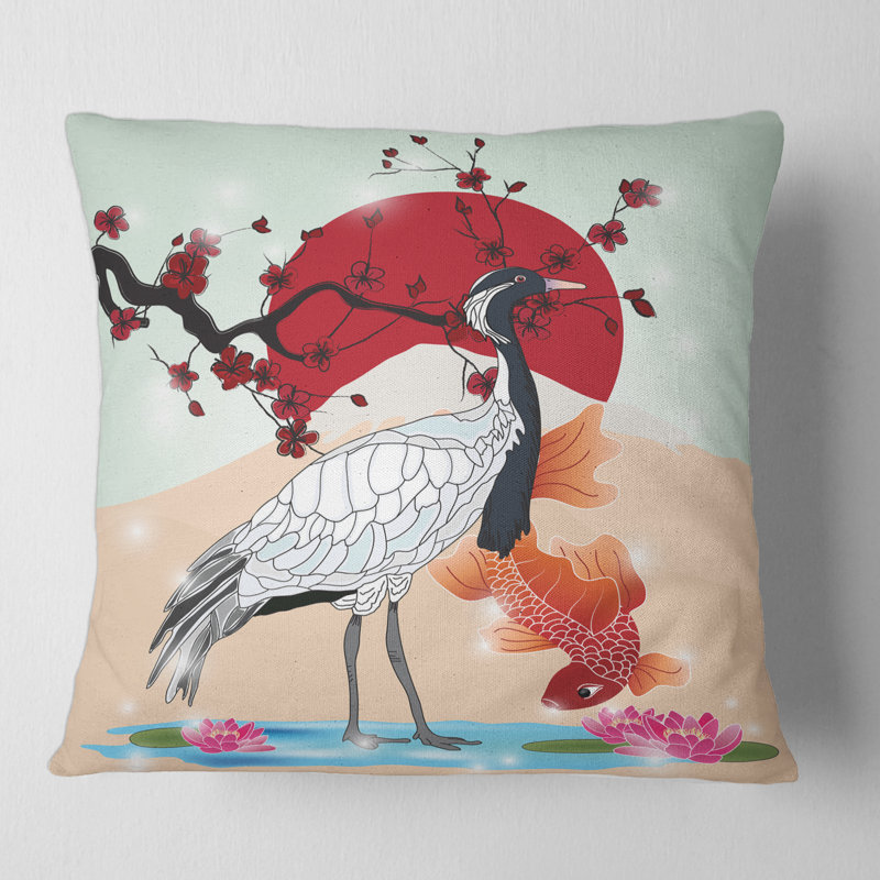 Housse et insert de coussin carré Crane, 18" x 18"