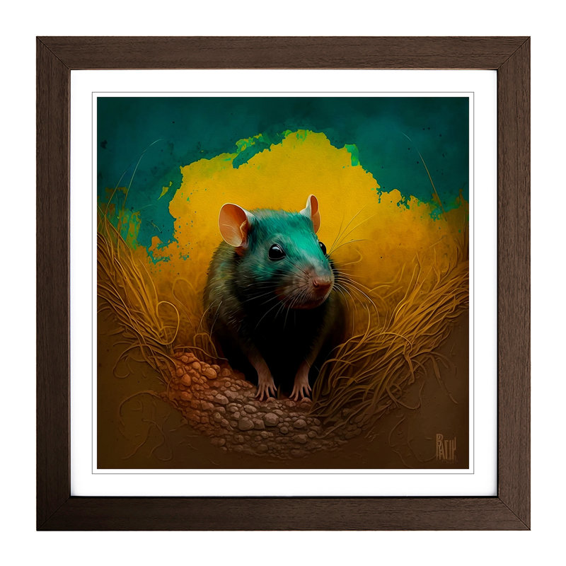 Rat Colour Field - Framed Print, Walnut
