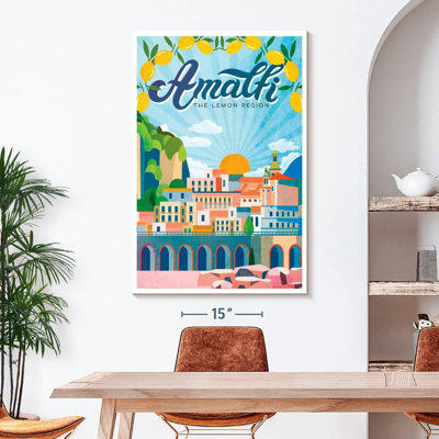 Amalfi Turquoise, affiche rétro sur toile