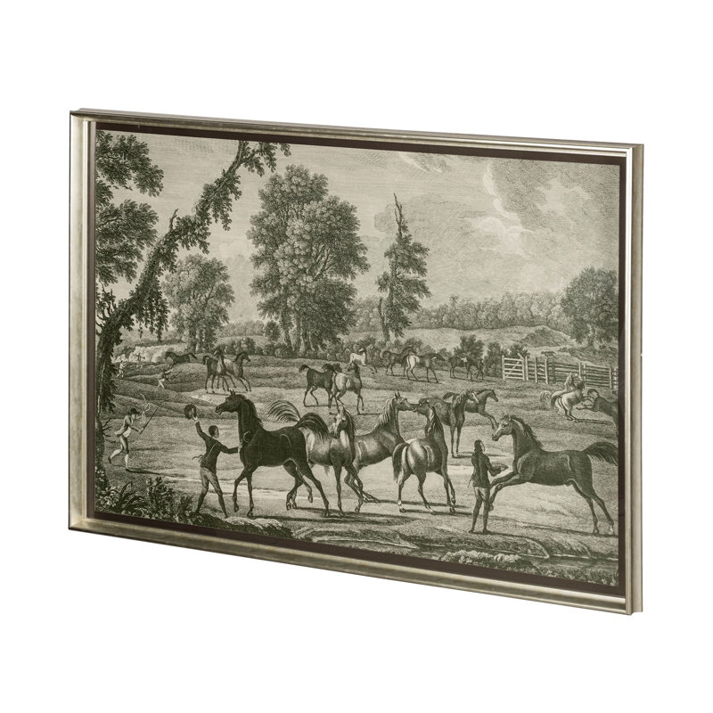 Equestrian Scenes III by Vision Studio Hand Embelished Textured Framed Art Print Matted under Glass