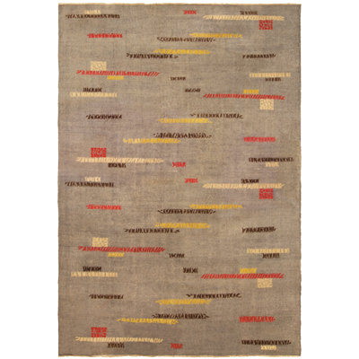 Vintage One-of-a-Kind Rectangle 6'8" x 10' 1940s Rectangle Wool Area Rug in
