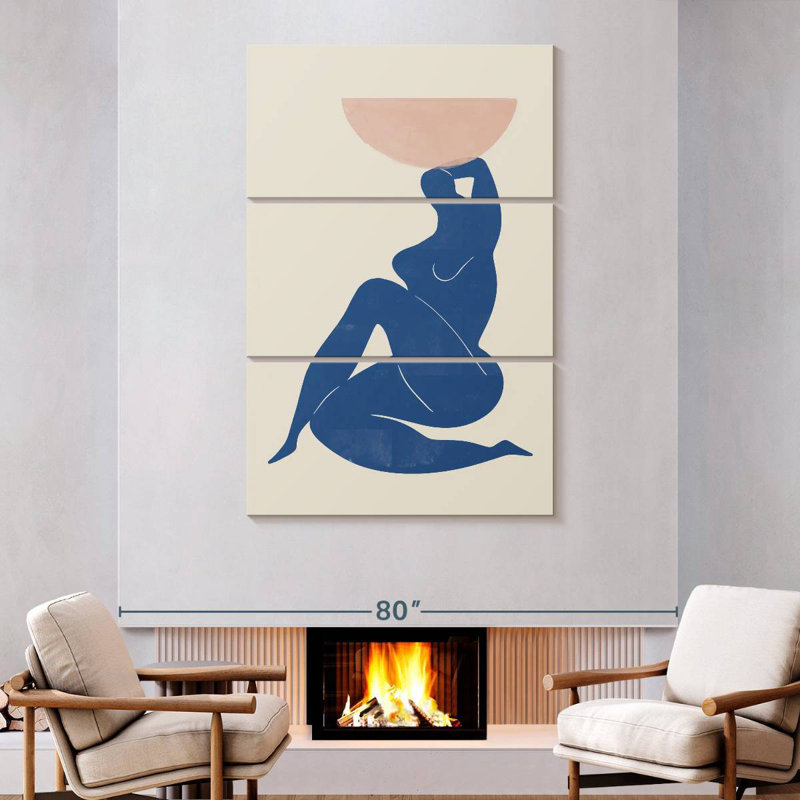 Leisha, femme abstraite avec vase, H 74 po x l 48 po