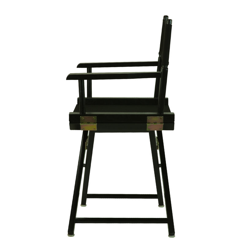 18" Folding Director Chair, Black, Black