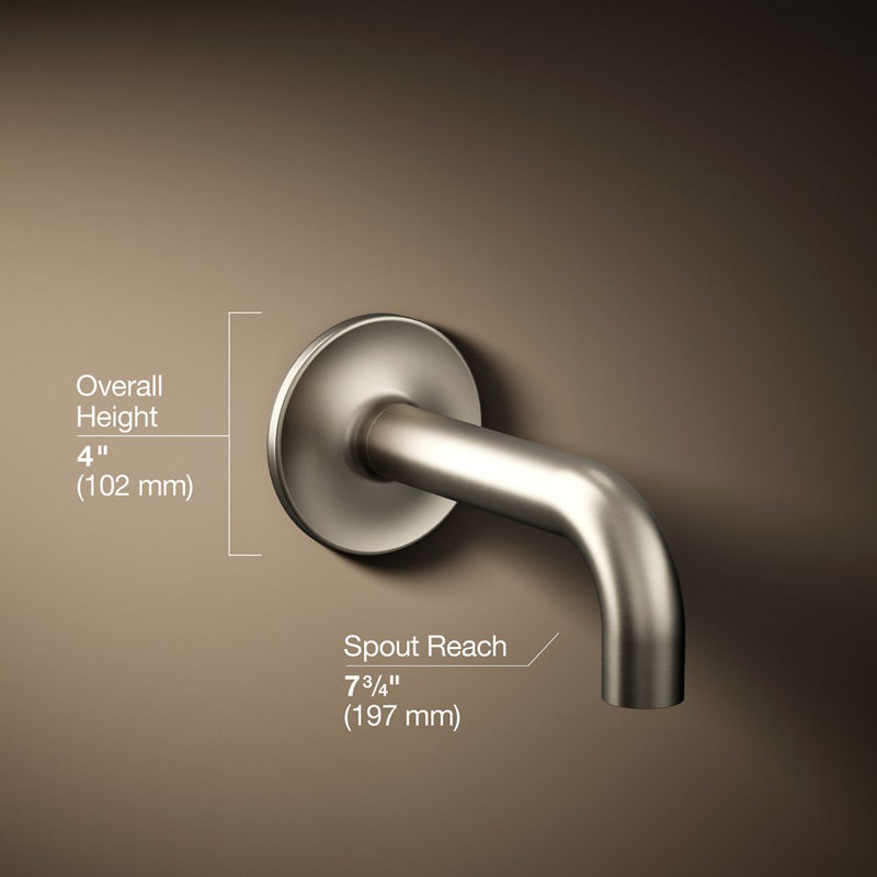 Purist® Wall Mounted Tub Spout, Vibrant Brushed Nickel
