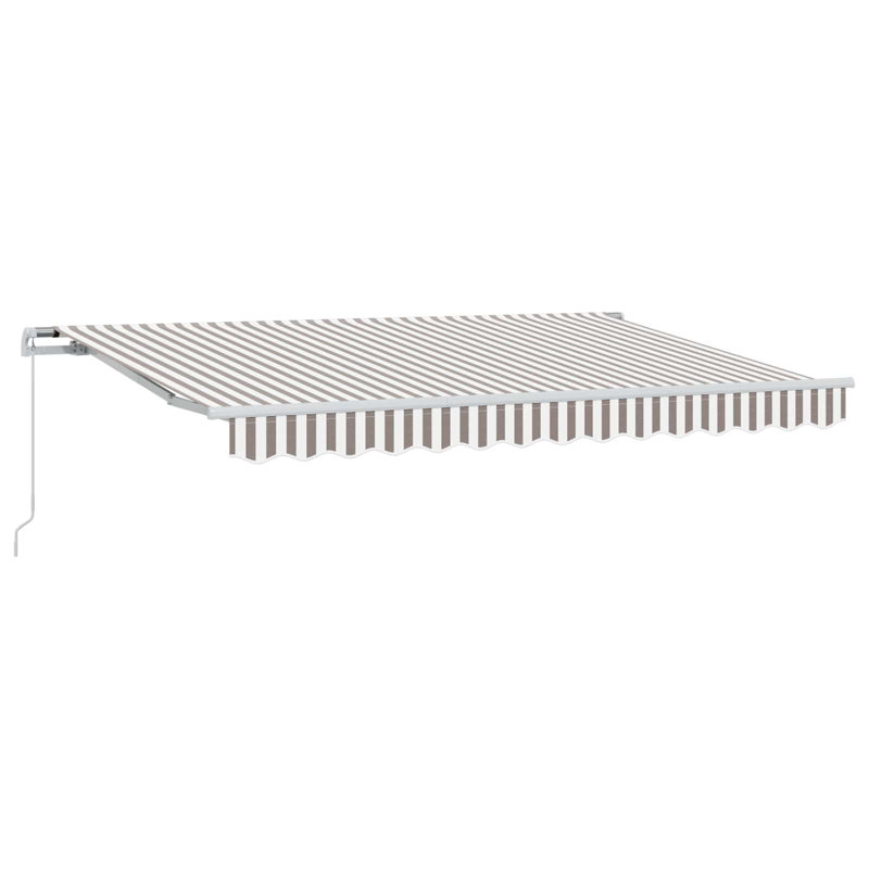VidaXL Polyester Cover Retractable Patio Awning, Does Not Applycm H x 500cm W x 300cm D, Light Grey, Striped