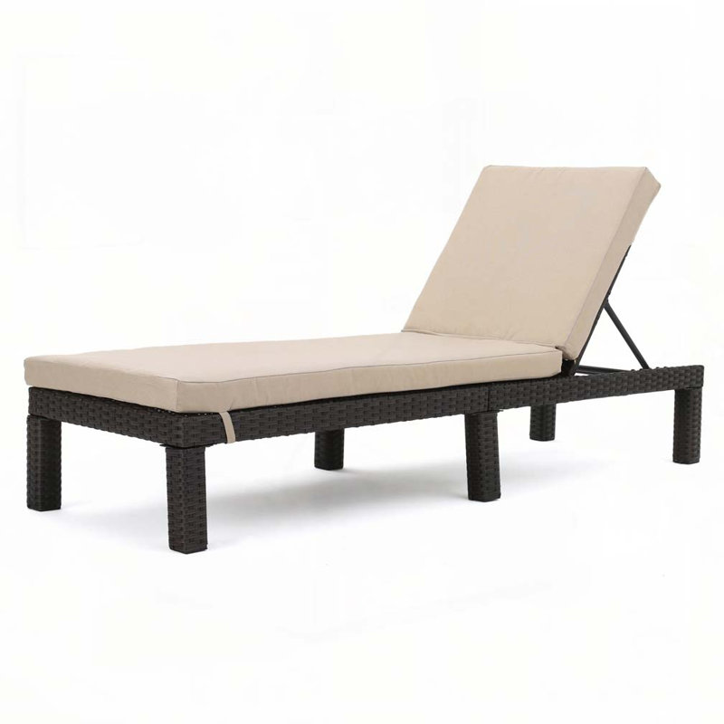 2-Piece Outdoor Rattan Chaise Lounge
