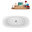 Baignoire de trempage sur pieds 59 "avec drain, pattes et plateau en bambou 59" Streamline-1182080813-1201181147