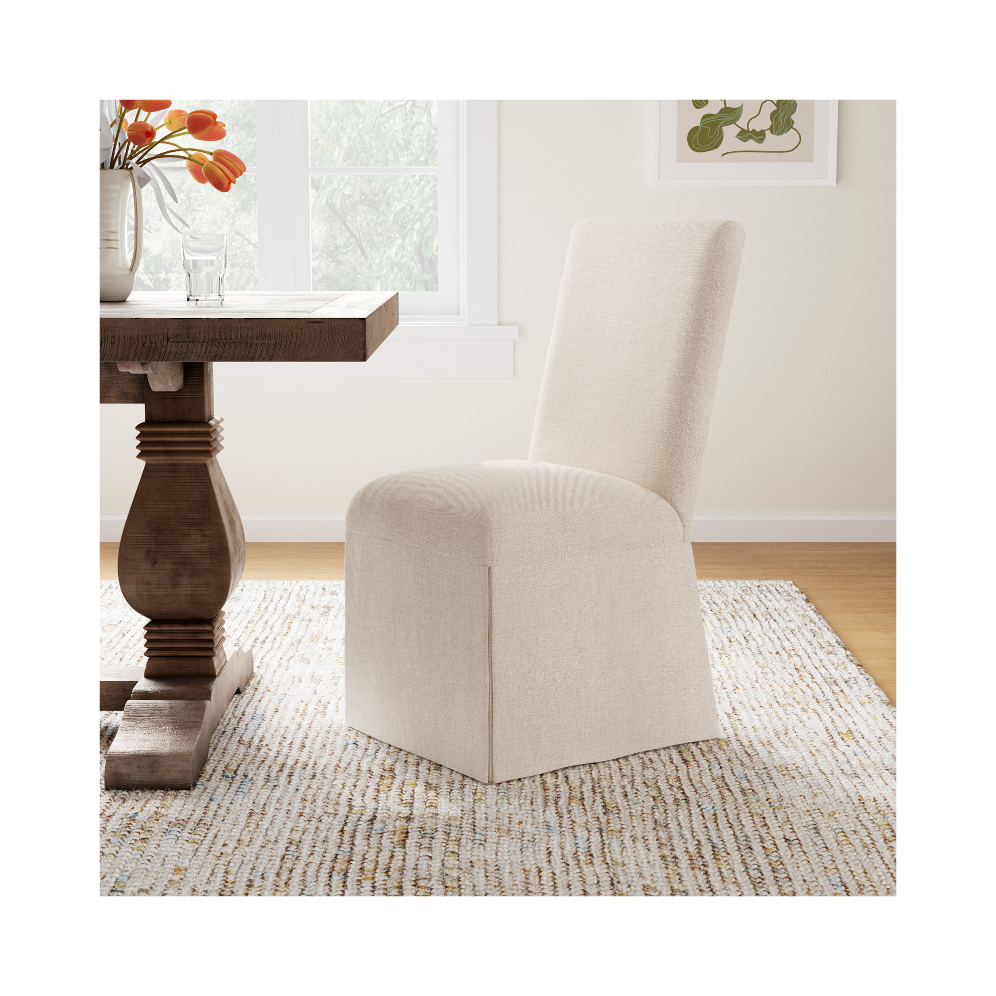 Ivanka Parsons Dining Chair, Classic Talc Linen