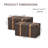 Eleni 2-piece storage trunk set in dark brown fabric with oak-finished wood and a modern transitional design