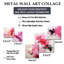 Natira - ensemble de 6 décorations murales abstrait doré et rose I - Fuschia