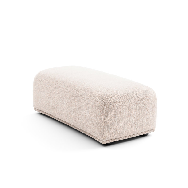 Aukeem Upholstered Ottoman, Brown Chenille