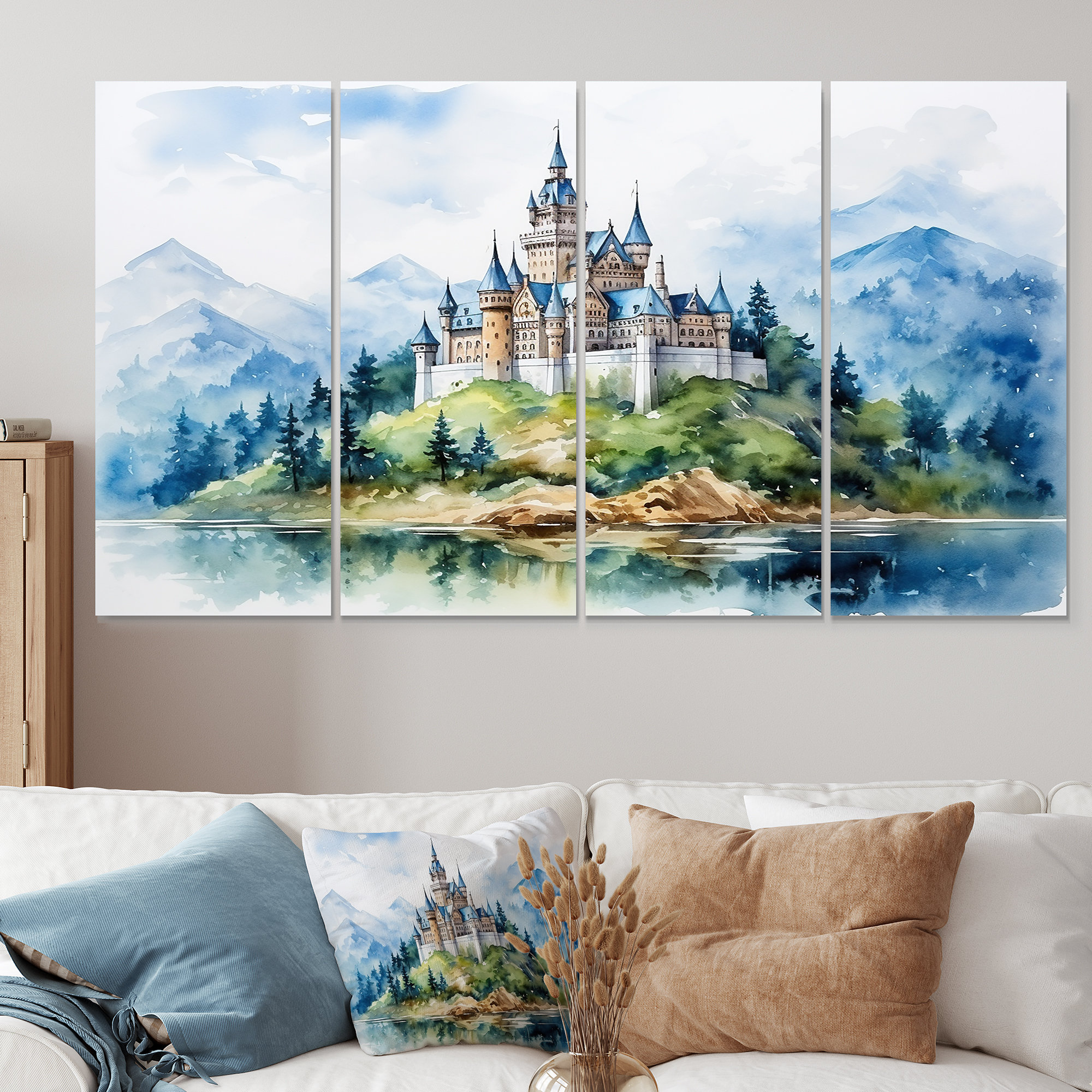 Alcott Hill® Magical Castle By The Lake Castles 4 Piece Wall Art Set