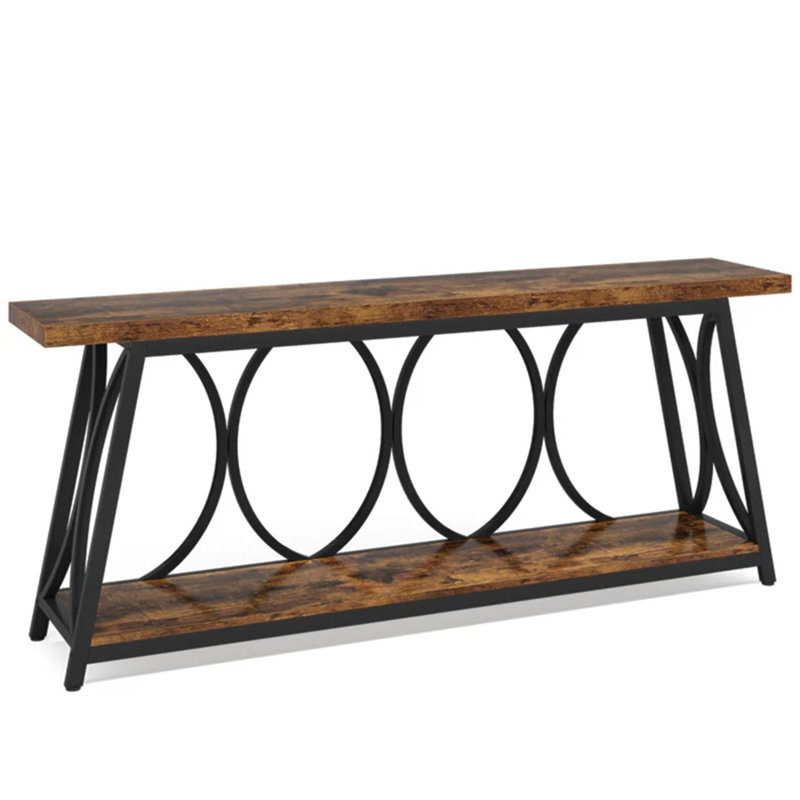 Hall Table,Vintage Console Table,Sturdy Sofa Table, 31.52" H x 70.92" W x 11.62" D, Brown