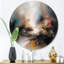 «Brown Abstracted Nature II», art mural rond sur paysages abstraits sur métal-88627833