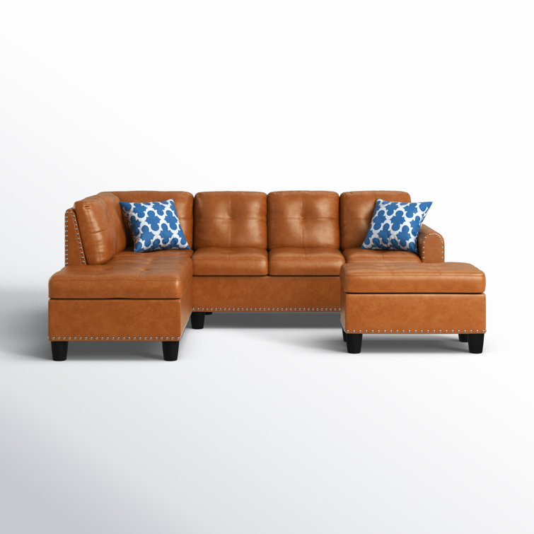 Alger 97" Wide Left Hand Facing Sofa & Chaise with Ottoman