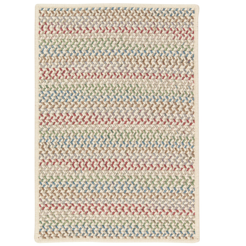 Tapis rayé en laine Arvie beige / bleu / vert, Rectangle 12 pi x 15 pi